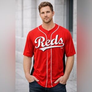 Cincinnati Reds Scott Rolen #27 button-front jersey (fan jersey). Fan shirt.